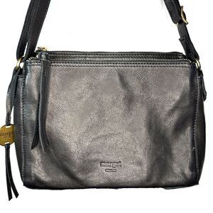 Margot Purse New York Black Leather  Womens Handbag Crossbody Pebbled Zip up Bag